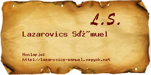 Lazarovics Sámuel névjegykártya
